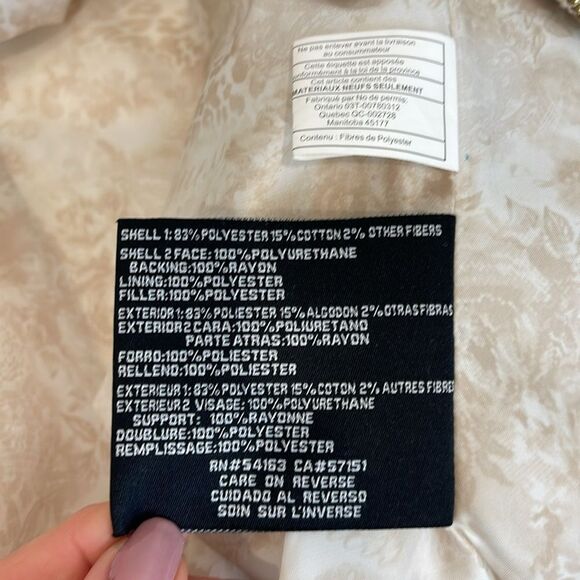 Guess white leather jacket with cream tweed detail and gold hardware - Picture 11 of 11